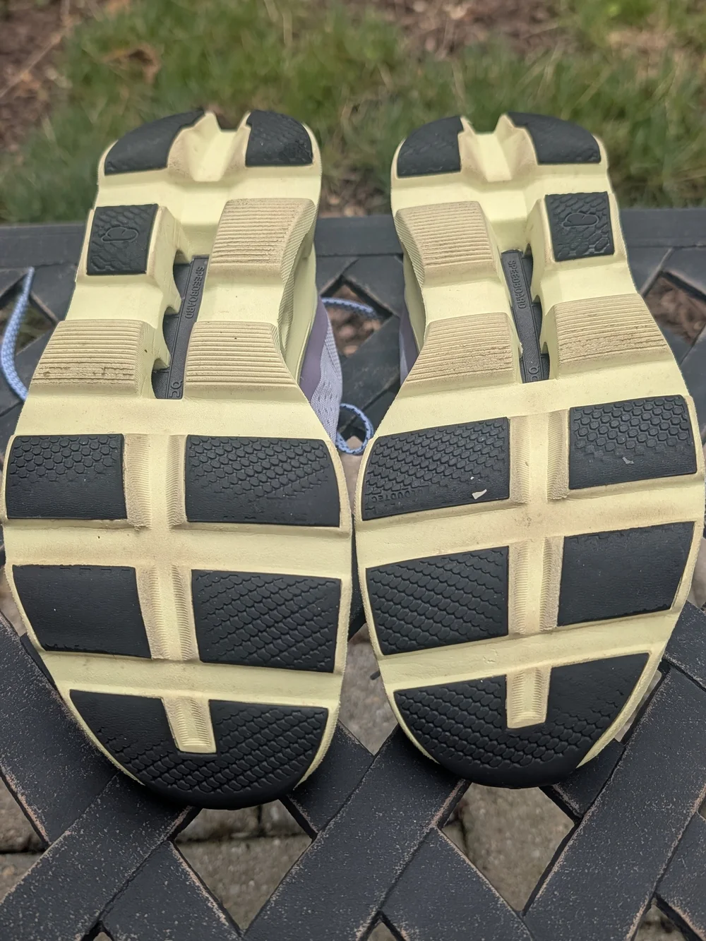 On Running Women's Sneakers in Light Gray and Pale Yellow